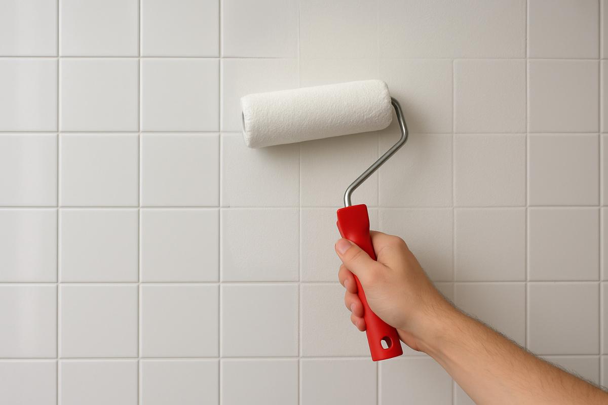 фарбування старої плитки валіком